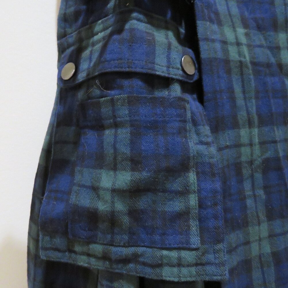 SCARLET DARKNESS Scottish Tartan Black Watch Plaid Kilt Small Alt Punk Grunge - Picture 6 of 16